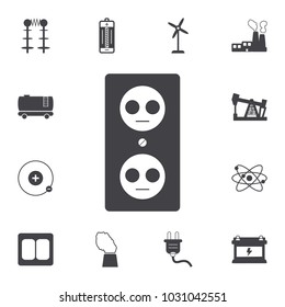 Socket - vector icon. Set of energy icons. Signs and symbols collection icons for websites, web design, mobile app on white background on white background