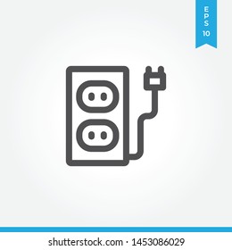 Socket vector icon, simple socket sign.