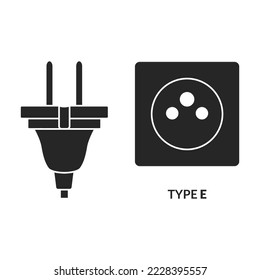 Socket vector icon.Black vector icon isolated on white background socket.