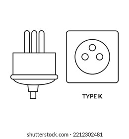 Socket vector icon.Outline vector icon isolated on white background socket.