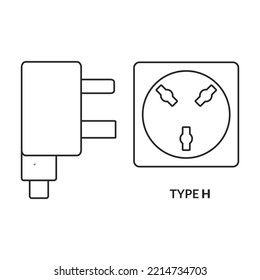 Socket vector icon.Outline vector icon isolated on white background socket.