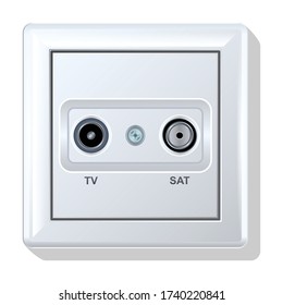 Socket vector icon.Realistic vector icon isolated on white background socket.