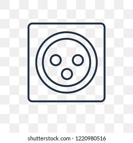 Socket vector outline icon isolated on transparent background, high quality linear Socket transparency concept can be used web and mobile
