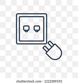 Socket vector outline icon isolated on transparent background, high quality linear Socket transparency concept can be used web and mobile