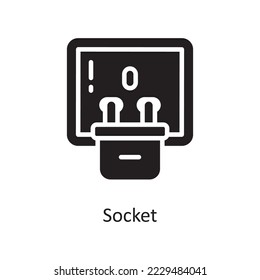 Socket  Vector Solid Icon Design illustration. Housekeeping Symbol on White background EPS 10 File