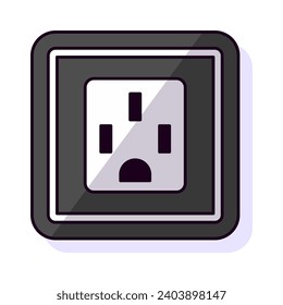 Socket Vivid Flat Image. Perfect for different cards, textile, web sites, apps 
