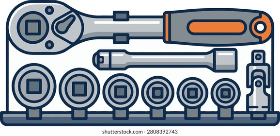 Socket Wrench Set with Ratchet and Drive Extension Parts