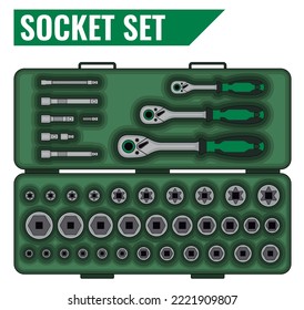 Socket and Wrench Tool Set 40 Piece