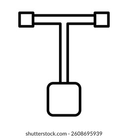 Socket Wrench Vector Line Icon Design