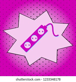 Sockets . Purple icon pop-art background .Vector.