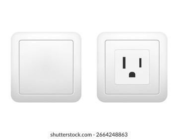 Sockets realistic style isolated on white background design concept. Vector graphic illustration