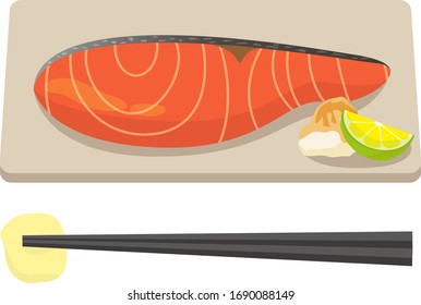 Sockeye fillet vector illustration . 
