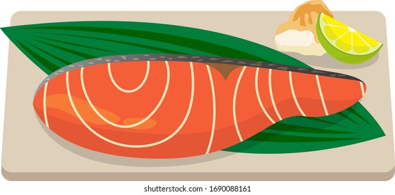 Sockeye fillet vector illustration . 