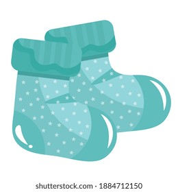 socks baby clothes flat style icon vector illustration design