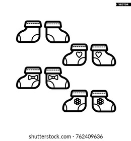 Socks. Baby icon on a white background, line vector design.