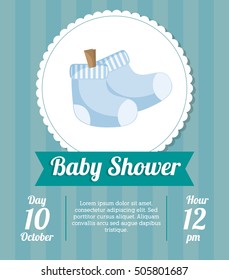 Socks of baby shower card design