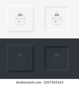 Socks, ball, Christmas, neumorphic style button
