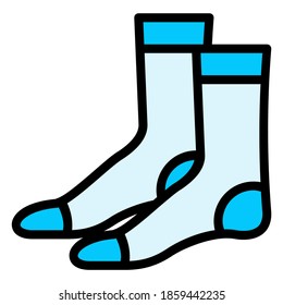 Socks in blue filled outline icon