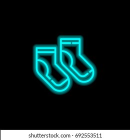 Socks blue glowing neon ui ux icon. Glowing sign logo vector