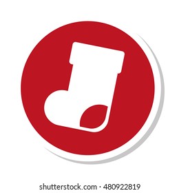 socks christmas decoration icon vector illustration design