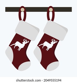 Socks Christmas icon and illustration