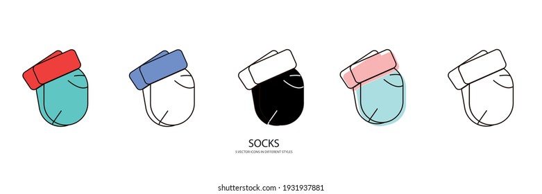 socks color vecctor type icon