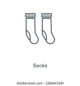 Socks concept line icon. Linear Socks concept outline symbol design. This simple element illustration can be used for web and mobile UI/UX.