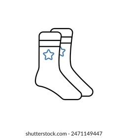 socks concept line icon. Simple element illustration. socks concept outline symbol design.