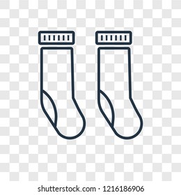 Socks concept vector linear icon isolated on transparent background, Socks concept transparency concept in outline style