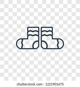 Socks concept vector linear icon isolated on transparent background, Socks concept transparency concept in outline style