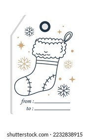Socks decor element flat icon Christmas tags
