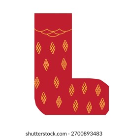 Socks design in red and golden
