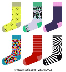 Socks design set, colorful collection