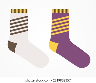 Socks designs colorful isolated on white background