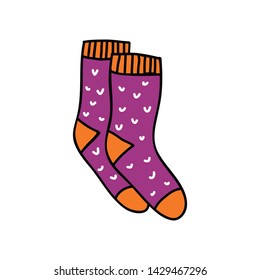 socks doodle icon, vector illustration