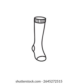 Meias no estilo doodle. Ilustração de vetor desenhada à mão isolada em fundo branco. Tinta preta.