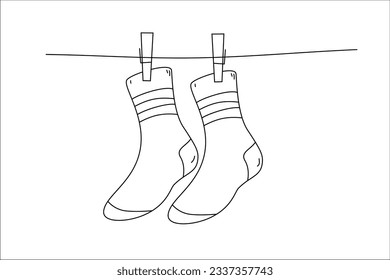 Calcetines al estilo de doodle. Vector.