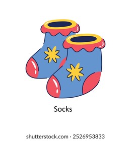 Socks doodle vector outline Sticker. EPS 10 file