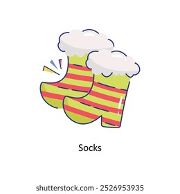 Socks doodle vector outline Sticker. EPS 10 file