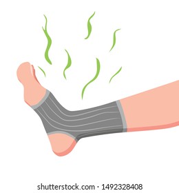 Socks emit foul odor vector illustration