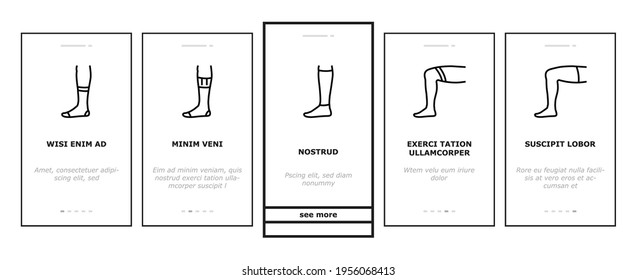 Socks Fabric Accessory Onboarding Mobile App Page Screen Vector. Socks For Men And Women, Toe Cover And Invisible, Extra Low Cut And Ped, Over Knee And Loose Illustrations