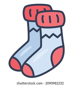 socks feet winter warm single isolated icon with filled line style