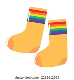 socks with flag LGBTQ icon isolated
