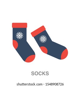 Socks flat icon on white transparent background. You can be used socks icon for several purposes.