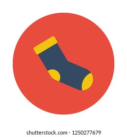 Socks flat icon. You can be used socks icon for several purposes like: websites, UI, UX, print templates, presentation templates, promotional materials, info-graphics, web and mobile phone apps.