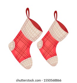 Socks for gifts. Vector illustration on a white background.