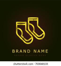 Socks golden metallic logo