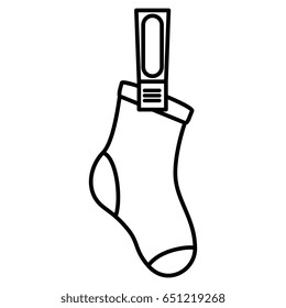 socks hanging in the laundry