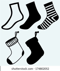 Socks   hristmas stocking  Image isolated blue background