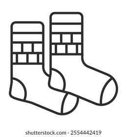 Socks icon, Autumn symbol outline icon, editable vector illustration and transparent graphic element. Isolated on white background